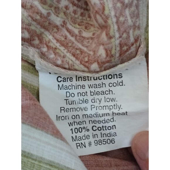 Paisley & Stripe Duvet Cover Full Queen 100% Cotton Reversible India Boho - Picture 4 of 6